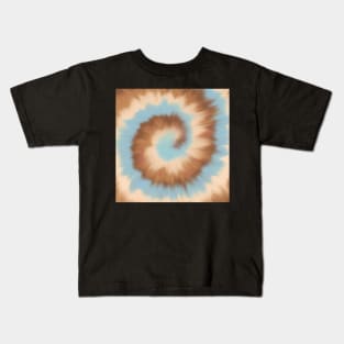 Blue and Brown Tie Dye Kids T-Shirt